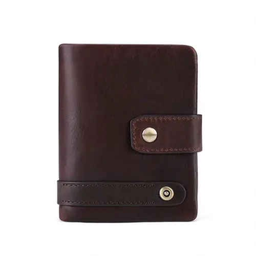 Multifunctional Leather Wallet with Zippered Compartments